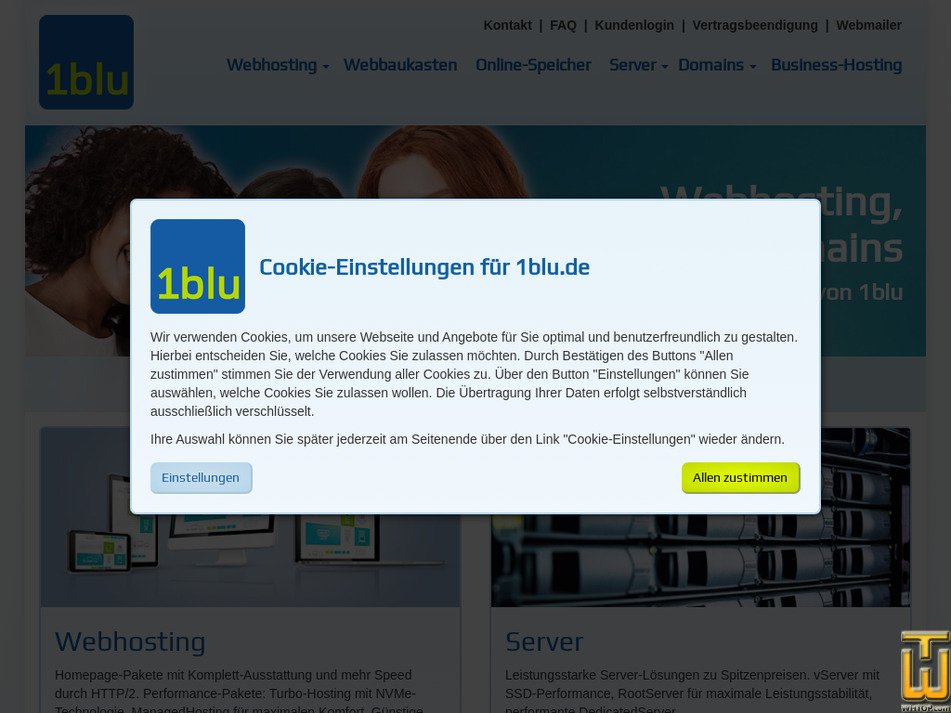 1blu.de Bildschirmfoto