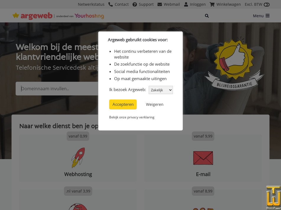 argeweb.nl screenshot