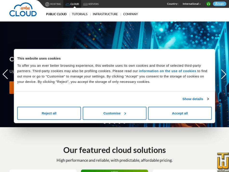 arubacloud.com immagine dello schermo