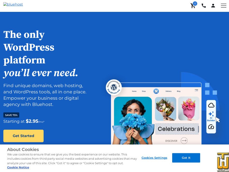 bluehost.com screenshot