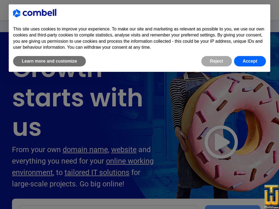 Genomen op 20 april, 2024 combell.com screenshot