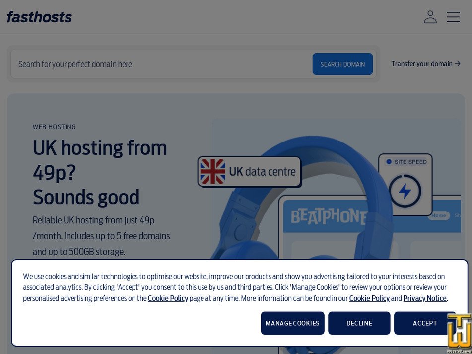 fasthosts.co.uk screenshot