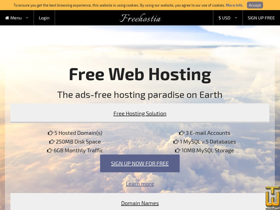 freehostia.com screenshot