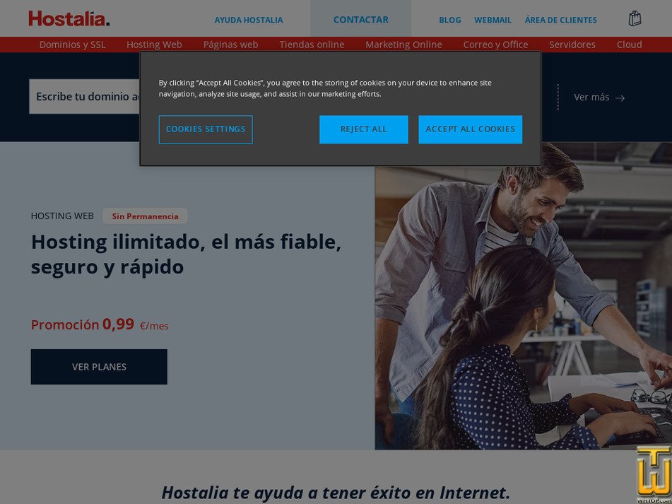 hostalia.com captura de pantalla