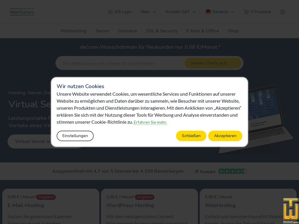 hosteurope.de Bildschirmfoto