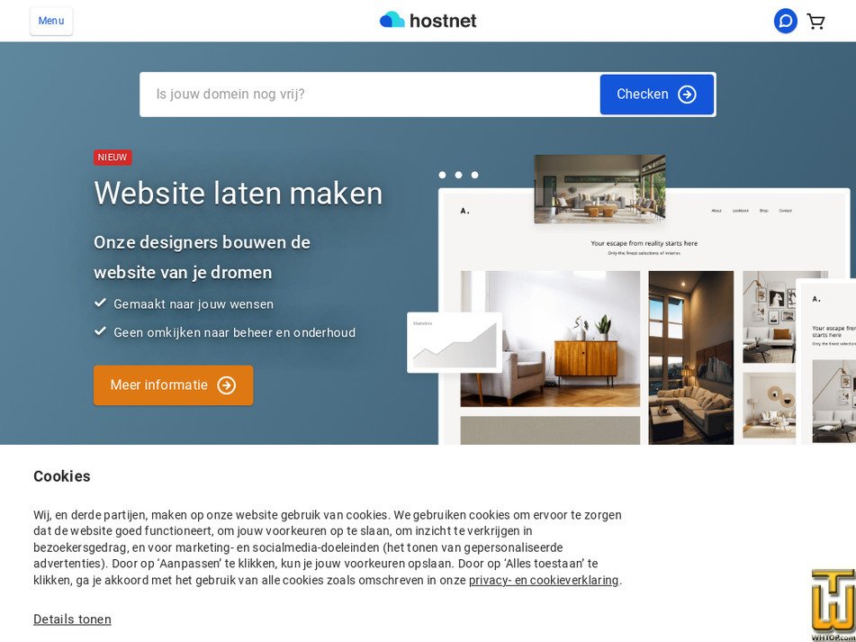 Genomen op 21 januari, 2025 hostnet.nl screenshot