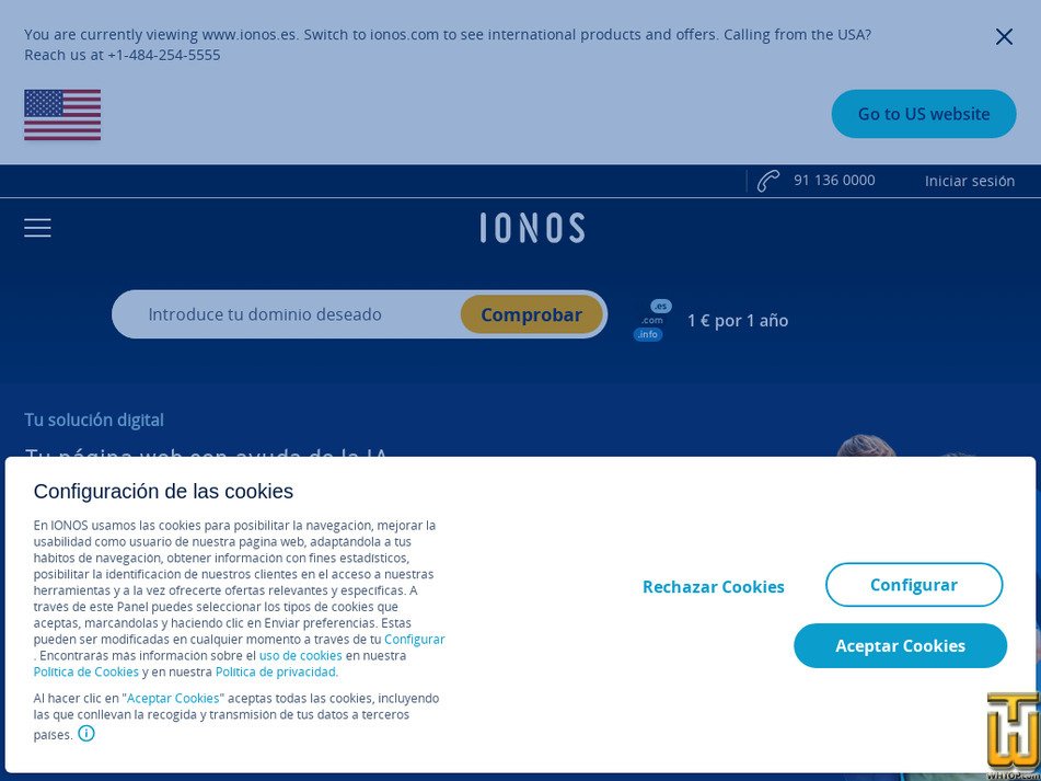 ionos.es captura de pantalla