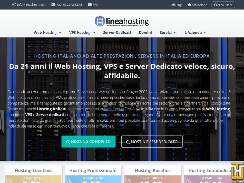lineahosting.it screenshot