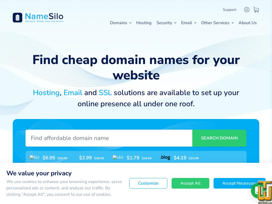 Taken on 3 September, 2025 namesilo.com screenshot