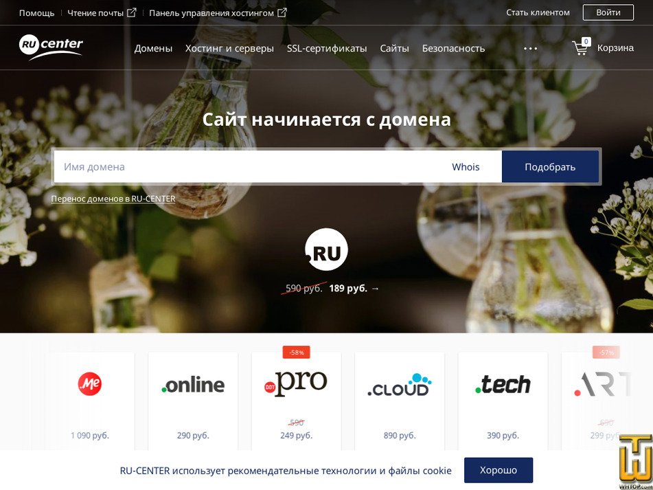 nic.ru Скриншот