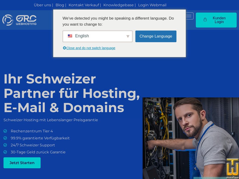 Taken on 20 April, 2024 orcwebhosting.ch screenshot