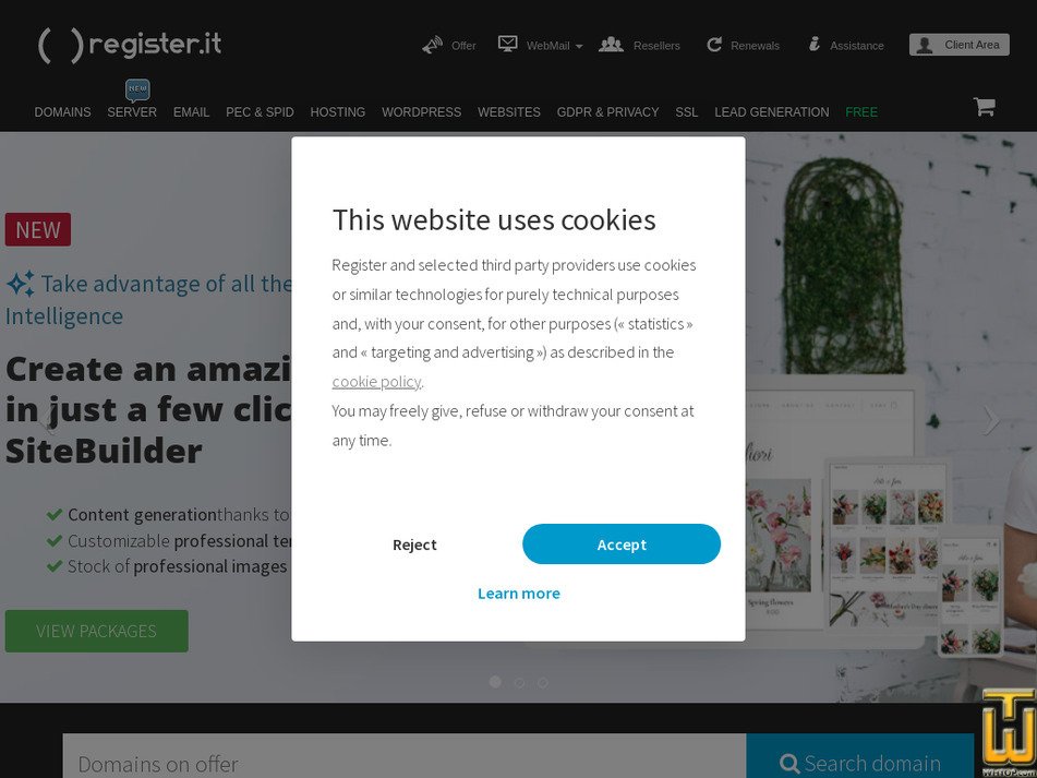 register.it immagine dello schermo