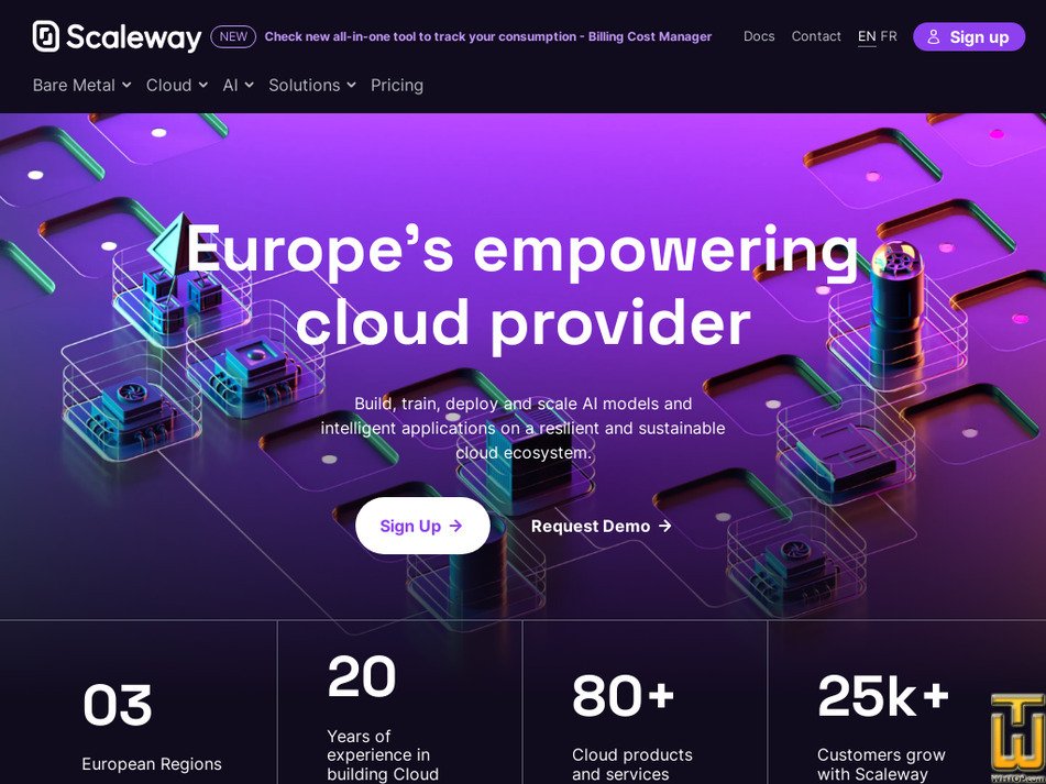 Pris sur 20 avril, 2024 scaleway.com capture d'écran