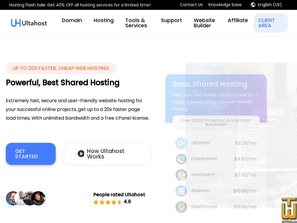 ultahost.com screenshot