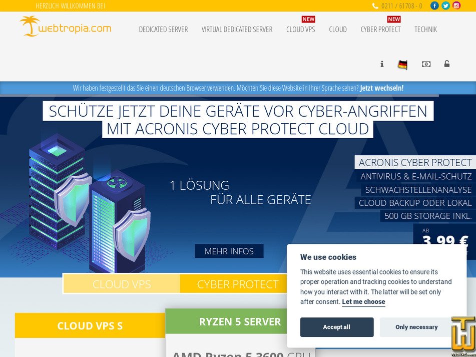 webtropia.com Bildschirmfoto