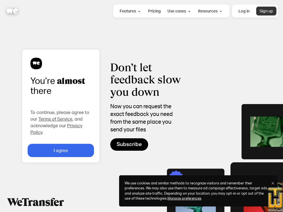 wetransfer.com screenshot